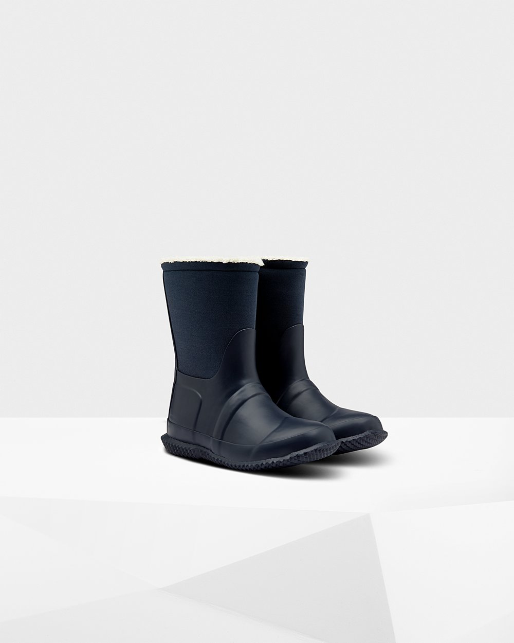 Botas De Neve Hunter Criança Azul Marinho - Original Big Insulated Roll Top Sherpa - 76EYLDOIW